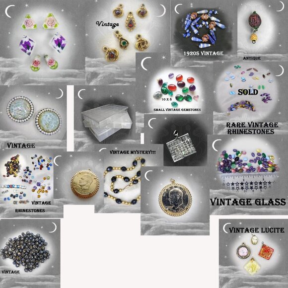 Vintage Lucite Pendants, Confetti, Glitter, Sealife Embedded Lucites 40s 1940s - Picture 12 of 14